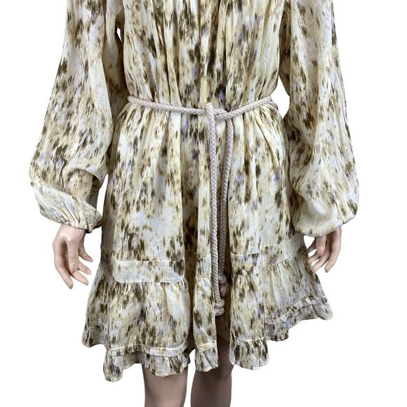 Sam Edelman Rainey Ruffle Mini Dress Size Medium Boho Puff Sleeve - Picture 9 of 9